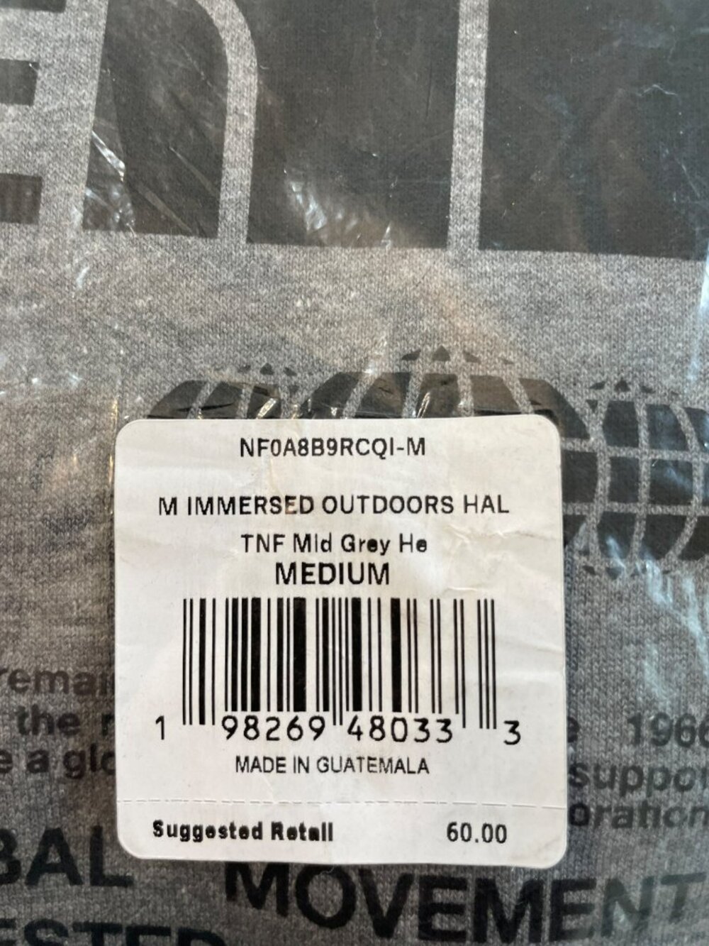 North Face Hoodie Grey Pullover Immersed Outdoors Graphic Men's Sz M MSRP$60 NWT - Picture 9 of 9